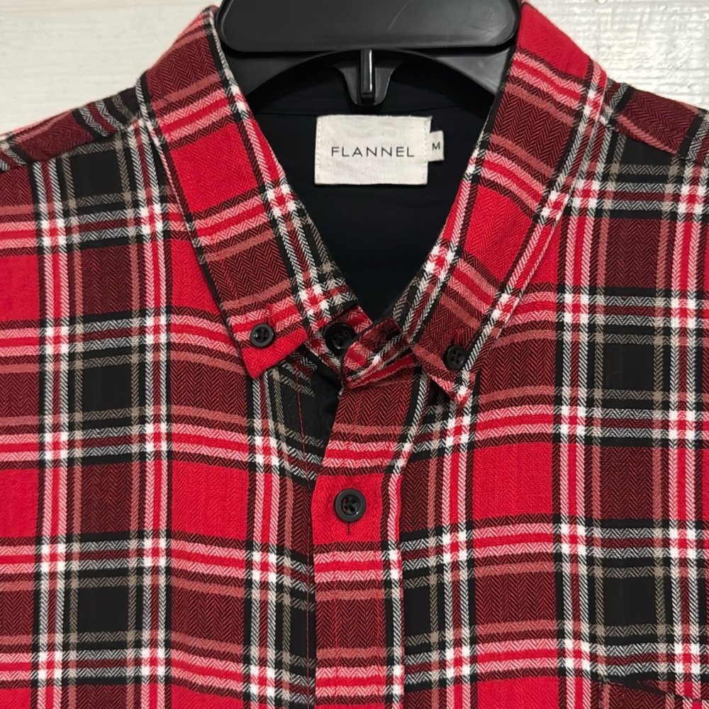 Vintage Brand New Red And Black 100% Cotton Shirt Large Sleeve For Men Size M